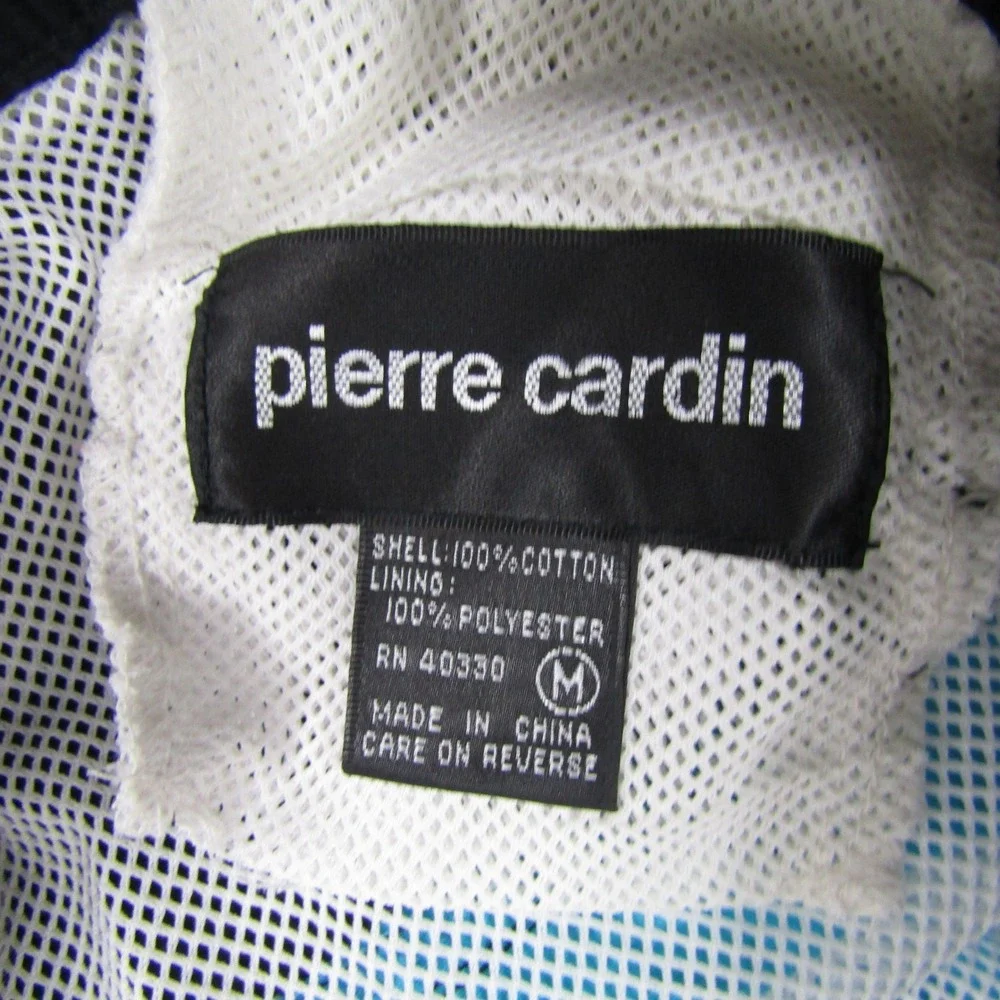 Pierre Cardin Swim Trunks Mens M Blue Black Colorblock Mesh Lined Cotton Shorts